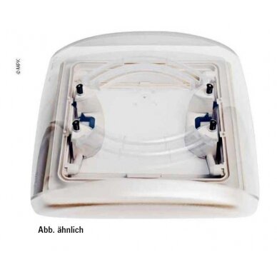 Stogo gaubtas Vision Vent S pro 28x28cm baltas, rūkytas stiklas, dvigubas klostuotas Stogo gaubtas Vision Vent S pro 28x28cm baltas, rūkytas stiklas, dvigubas klostuotas