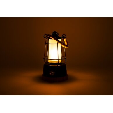 Stovyklavietės šviestuvas LIGHTHOUSE, reguliuojamas reguliavimas, bambukas+nerūdijantis plienas, ličio baterija 1