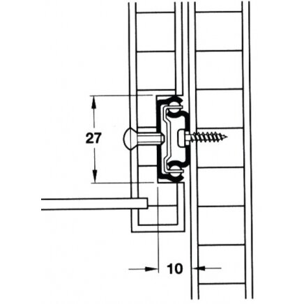 Stalčių bėgeliai 278mm, pora 1 Stalčių bėgeliai 278mm, pora 1