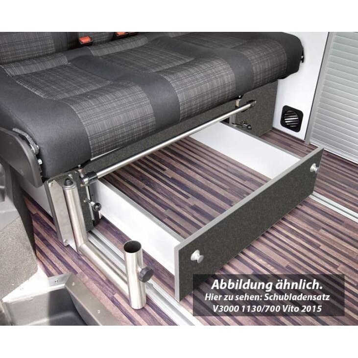 Stalčių miegamasis suoliukas VW T6/5 V3000 dydis 14 CityVan Bazaltas montuojamas