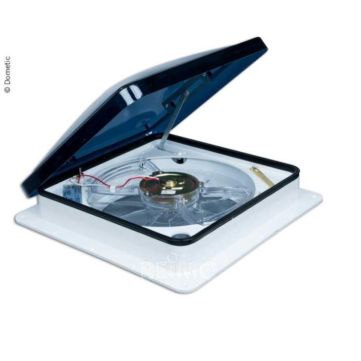 Stogo gaubtas su 12 voltų ventiliatoriaus gaubtu: matinis stiklas 40x40cm
