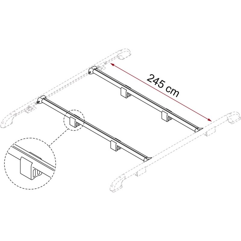 Stogo bėgių skersinis strypas 41100