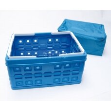 Sulankstoma dėžutė 32L su šaltmaišiu, mėlyna/balta