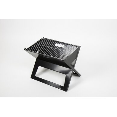 Sulankstomos anglies grilis, juodas nerūdijantis plienas, grilio paviršius 42x27 cm Sulankstomos anglies grilis, juodas nerūdijantis plienas, grilio paviršius 42x27 cm