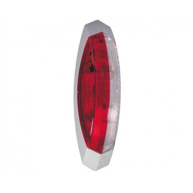 Raudonos/baltos spalvos žibintas kairės pusės 122.2 x H 39.2 x 28.6 mm
