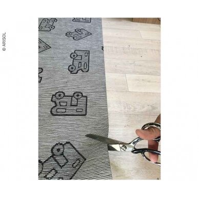 Svetainės kilimas 50x150cm pilkas, raštas, 45% poliesteris/55% medvilnė 2