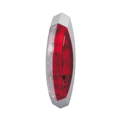 Raudonos/baltos spalvos žibintas dešinės pusės 122.2 x H 39.2 x 28.6 mm Raudonos/baltos spalvos žibintas dešinės pusės 122.2 x H 39.2 x 28.6 mm