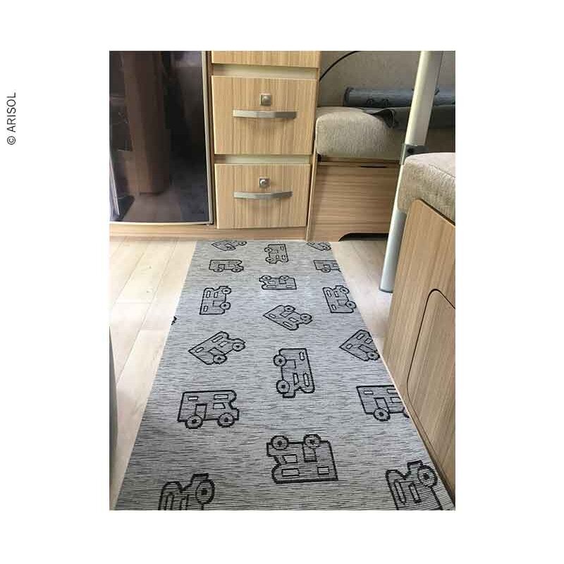 Svetainės kilimas 50x150cm pilkas, raštas, 45% poliesteris/55% medvilnė Svetainės kilimas 50x150cm pilkas, raštas, 45% poliesteris/55% medvilnė