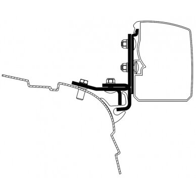 Thule markizės 3200, adapteris VW T5/T6 Miniven Brandrup Rail LHD Thule markizės 3200, adapteris VW T5/T6 Miniven Brandrup Rail LHD