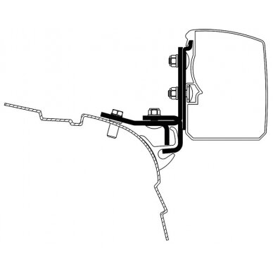Thule markizės 3200, adapteris VW T5/T6 Miniven Multi Rail LHD Thule markizės 3200, adapteris VW T5/T6 Miniven Multi Rail LHD