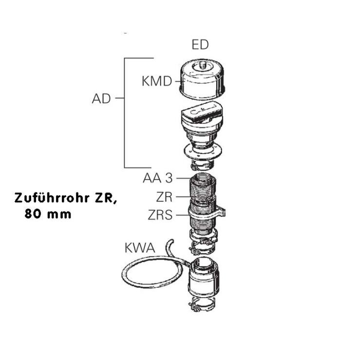 Tiekimo vamzdis E4000 ZR 80mm