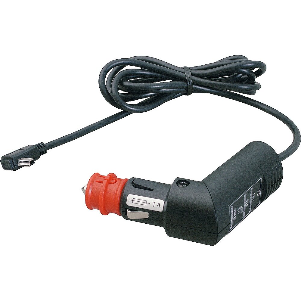 Transporto priemonės įkrovimo laidas su mini USB kištuku 12 - 24 V, laido ilgis 1,8 m