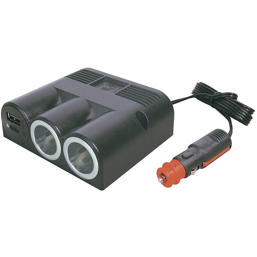 Trigubas lizdas su maitinimo USB-C/A dvigubu 12–24 V lizdu