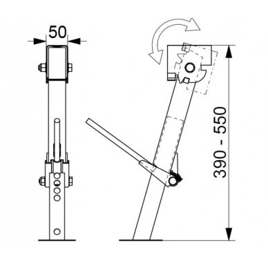 Transporto priemonės atraminis domkratas 1 pora 39-55cm 3