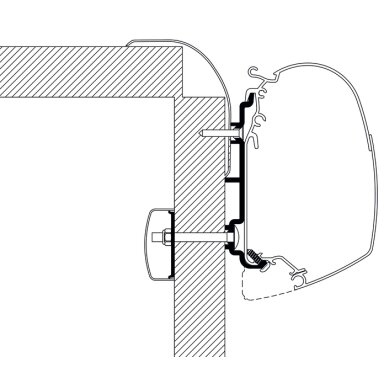 Tvirtinimo ant stogo adapteris nameliams ant ratų ir priekaboms, Frankia Tvirtinimo ant stogo adapteris nameliams ant ratų ir priekaboms, Frankia
