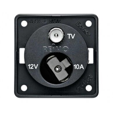 TV antenos lizdas su 12V lizdu, antracitas laisvas TV antenos lizdas su 12V lizdu, antracitas laisvas