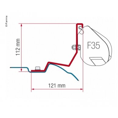 Tvirtinimo adapteris F35 Pro 270 cm su PrivacyRoom CS Light 280 Tvirtinimo adapteris F35 Pro 270 cm su PrivacyRoom CS Light 280