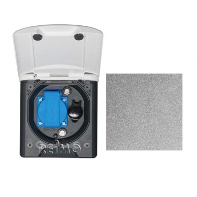 Universalus 230V markizės lizdas su magnetiniu užraktu, tamsiai pilkas Universalus 230V markizės lizdas su magnetiniu užraktu, tamsiai pilkas