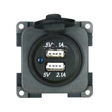USB dvigubo įkrovimo lizdas 5V/1A + 5V/2.1A