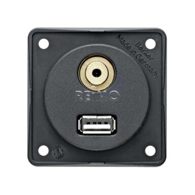 USB/garso lizdas, laisvas antracitas