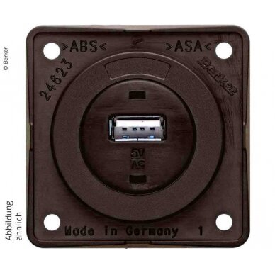 USB įmontuotas lizdas, rudas matinis, 12V, 3A išėjimo srovė USB įmontuotas lizdas, rudas matinis, 12V, 3A išėjimo srovė
