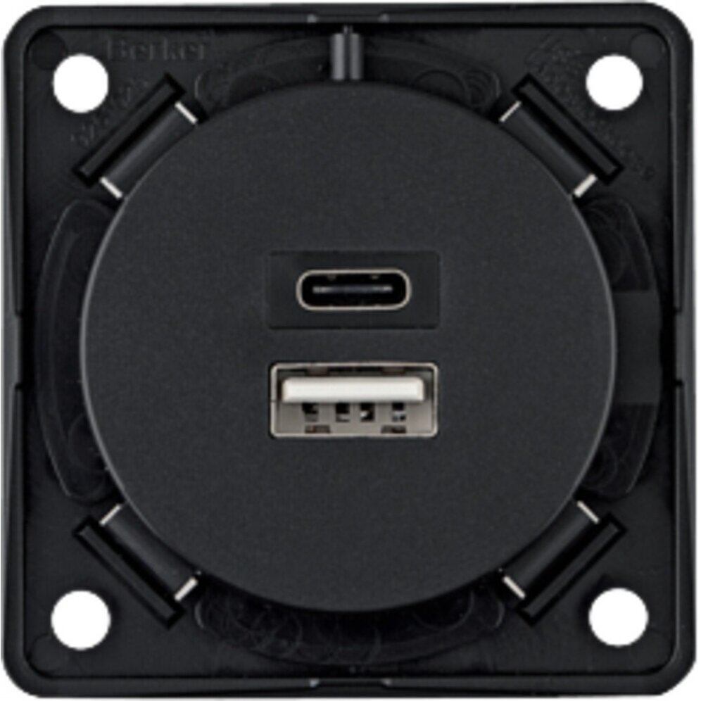 USB įkrovimo lizdas, 2x 230 V A+C, antracitas USB įkrovimo lizdas, 2x 230 V A+C, antracitas