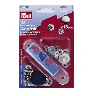Užsegimas 15 mm 10 vnt Anorak Užsegimas 15 mm 10 vnt Anorak
