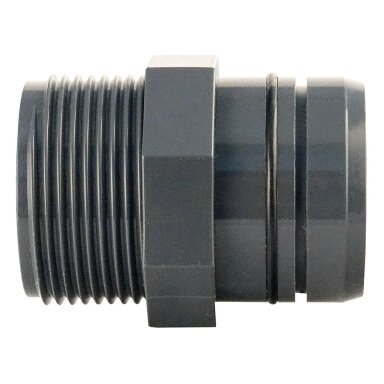 Vamzdžių jungčių sistema-grauGELB Tiesi vamzdžio jungtis 40/32 mm su AG 1 ¼ colio
