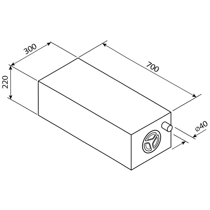 Vandens bakas 43L 70x22x30cm