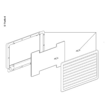 Ventiliacijos anga 257x432mm balta
