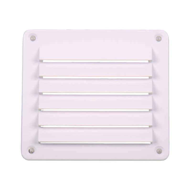 Vėdinimo grotelės, baltos, 142x127mm, kvadratinės, su varžtais Vėdinimo grotelės, baltos, 142x127mm, kvadratinės, su varžtais