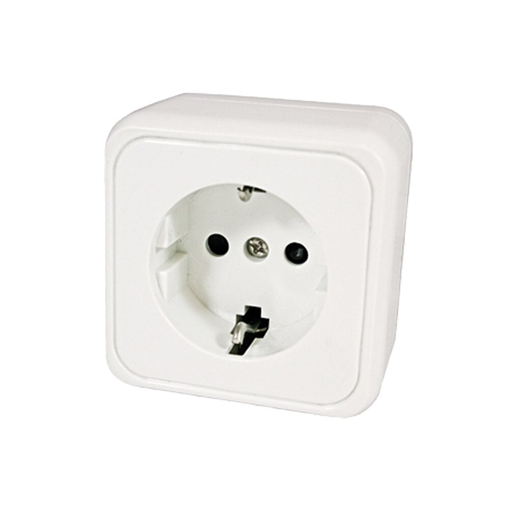 Vienvietis lizdas 230 V baltas