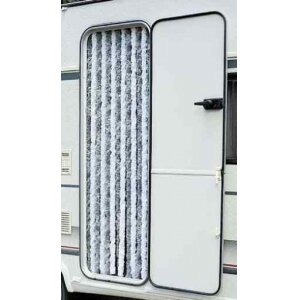 Durų užuolaida 56x185 pilka/balta priekabų durims 1 Durų užuolaida 56x185 pilka/balta priekabų durims 1