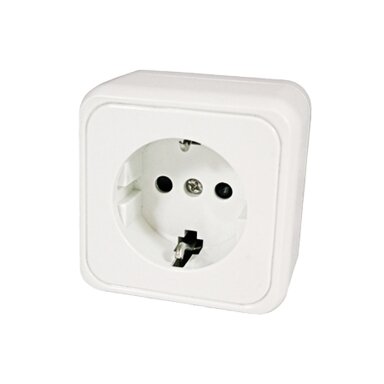 Vienvietis lizdas 230 V baltas
