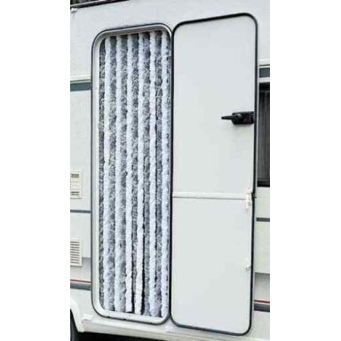 Durų užuolaida 56x185 pilka/balta priekabų durims Durų užuolaida 56x185 pilka/balta priekabų durims
