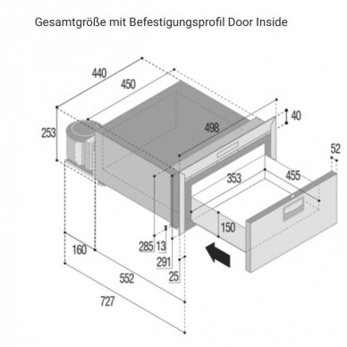 Vitrifrigo nerūdijančio plieno stalčių šaldytuvas DW35 RFX 35L 12/24V 1 Vitrifrigo nerūdijančio plieno stalčių šaldytuvas DW35 RFX 35L 12/24V 1