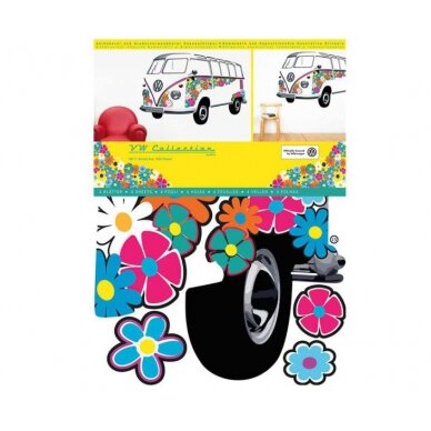 VW Collection T1 Bulli autobuso sienos tatuiruotė – gėlė 1