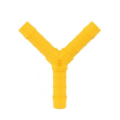 Y-jungtis 10mm žarnai 1vnt. geltona Y-jungtis 10mm žarnai 1vnt. geltona