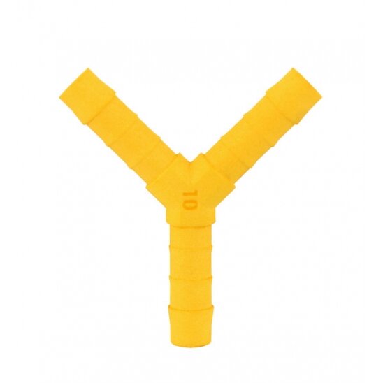 Y-jungtis 10mm žarnai 1vnt. geltona Y-jungtis 10mm žarnai 1vnt. geltona